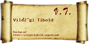 Világi Tibold névjegykártya